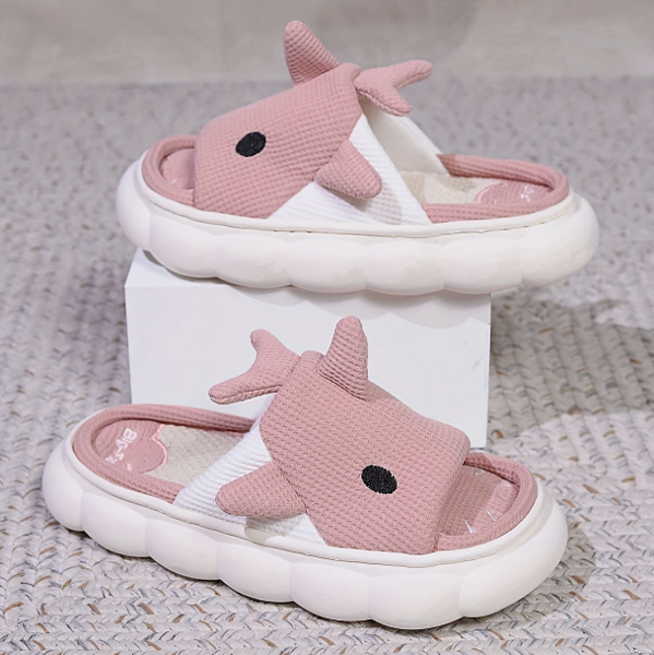 π¦ Cute Cartoon Shark Slippers β Kids 3D Design