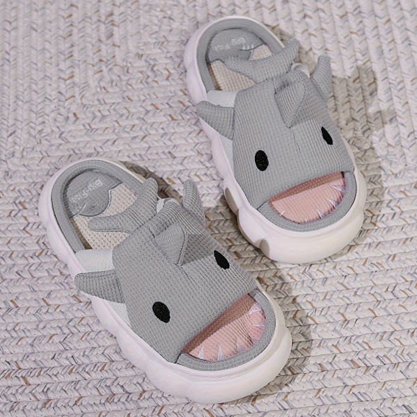 π¦ Cute Cartoon Shark Slippers β Kids 3D Design