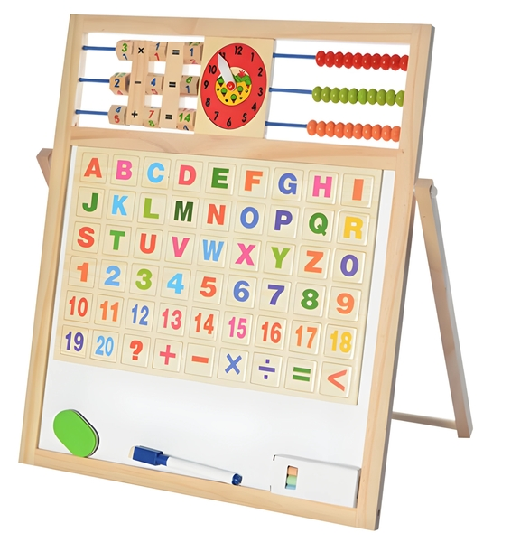 🧲 Double-Sided Magnetic Wooden Writing & Learning Board for Kids