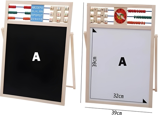 🧲 Double-Sided Magnetic Wooden Writing & Learning Board for Kids