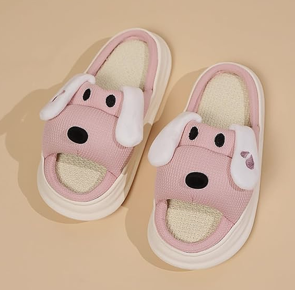 πΆ Puppy Love Plush Slippers β Pink