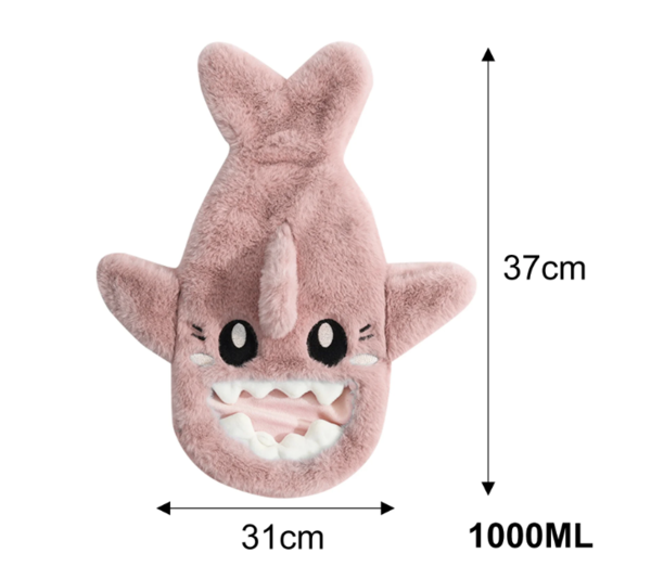 🦈Shark Plush Hot Water Bottle – 1L with Hand Warming Pockets