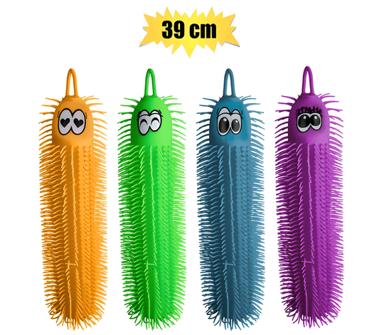 Prickly Puffer Bright Worm – 39cm Set of 4🪱🎉