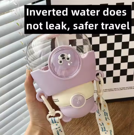 🐻 1L Bear Water Bottle with Strap – Cute & Functional