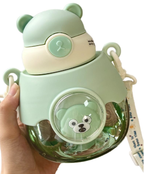 🐻 1L Bear Water Bottle with Strap – Cute & Functional