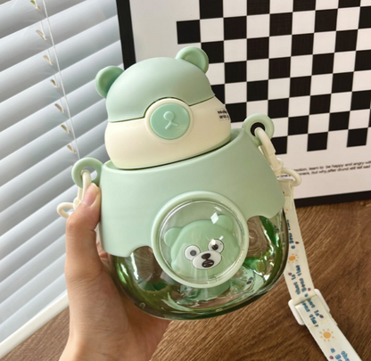 🐻 1L Bear Water Bottle with Strap – Cute & Functional