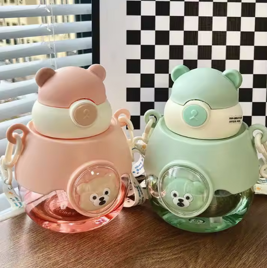 🐻 1L Bear Water Bottle with Strap – Cute & Functional