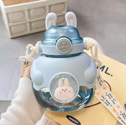 🐰 1L Rabbit Water Bottle with Strap – Adorably Practical