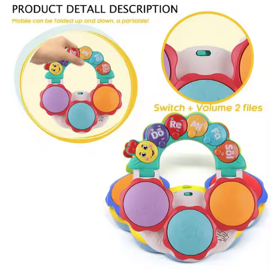 2-in-1 Baby Musical Piano & Drum Toy – Lights, Sounds & Learning Fun!