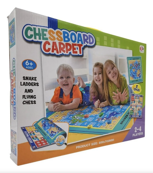 2-in-1 Chessboard Carpet Game – Snakes & Ladders + Flying Chess Fun!