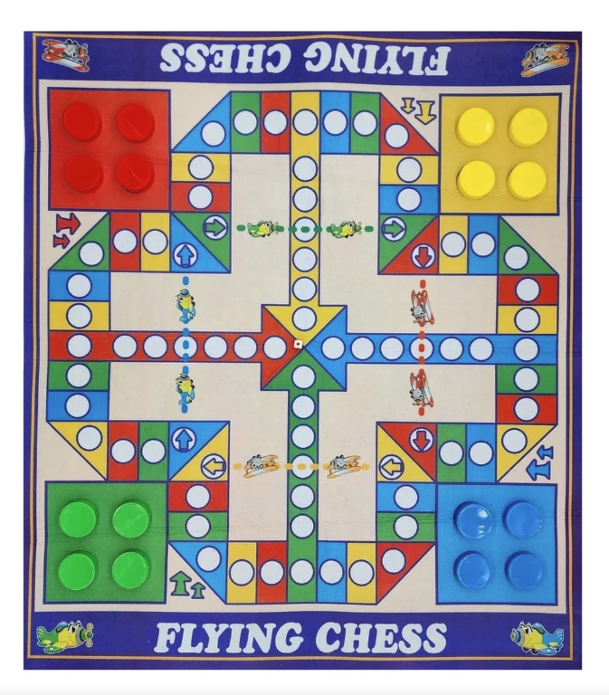 2-in-1 Chessboard Carpet Game – Snakes & Ladders + Flying Chess Fun!