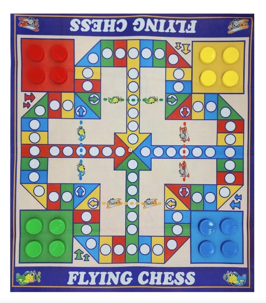 2-in-1 Chessboard Carpet Game – Snakes & Ladders + Flying Chess Fun!