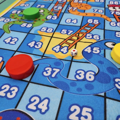 2-in-1 Chessboard Carpet Game – Snakes & Ladders + Flying Chess Fun!