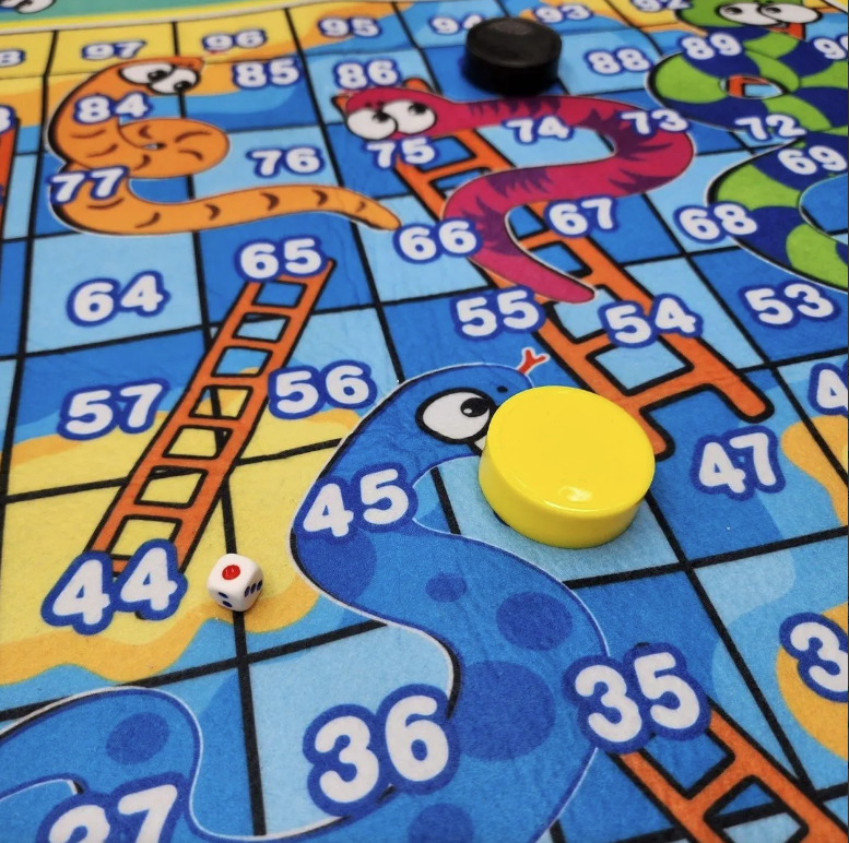 2-in-1 Chessboard Carpet Game – Snakes & Ladders + Flying Chess Fun!