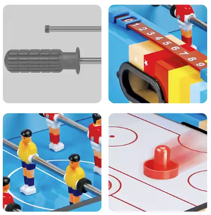 🎮 2-in-1 Multi-Function Game Table – Table Football & Air Hockey Combo!