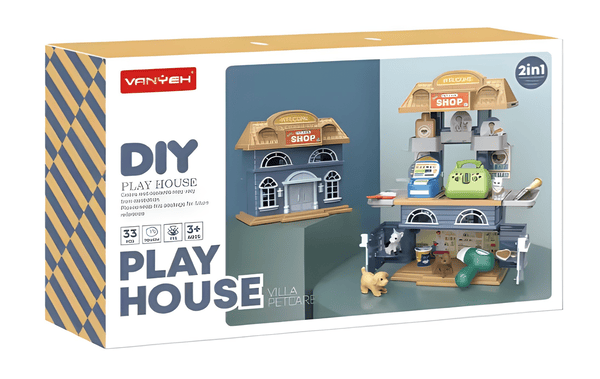 Playhouse Villa Petcare 2-in-1 Pet Care Shop 🐶🏪🐱
