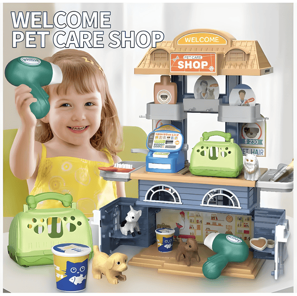 Playhouse Villa Petcare 2-in-1 Pet Care Shop 🐶🏪🐱