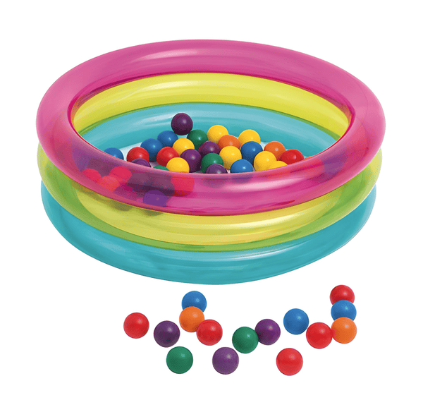 3 Ring Rainbow Baby Ball Pit Pool + 50 Balls (86x25cm) 🌈⚽👶