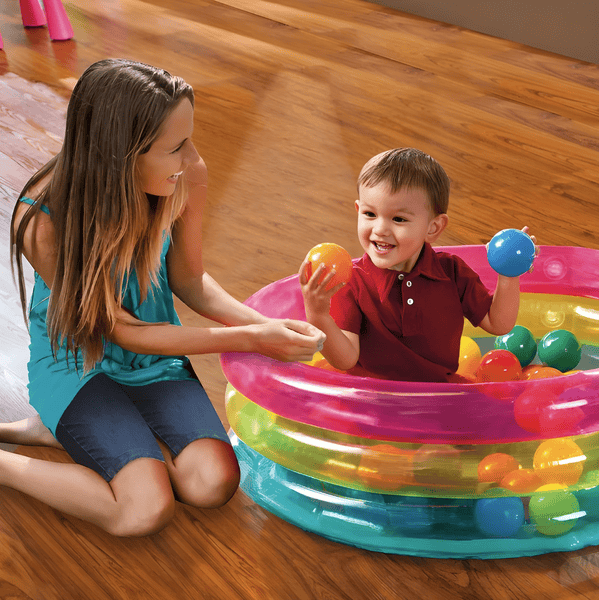 3 Ring Rainbow Baby Ball Pit Pool + 50 Balls (86x25cm) 🌈⚽👶