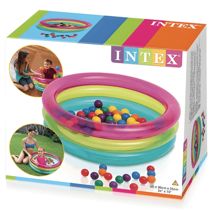 3 Ring Rainbow Baby Ball Pit Pool + 50 Balls (86x25cm) 🌈⚽👶