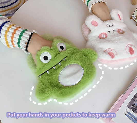 🐰🦖 Cartoon Hot Water Bottle & Hand Warmer – 1L (Bunny & Dino Buddy)