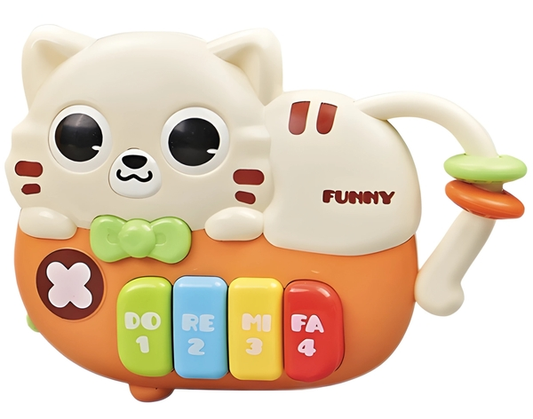 Cat-Shaped Baby Piano Toy | Light & Sound Musical Fun for Little Ones
