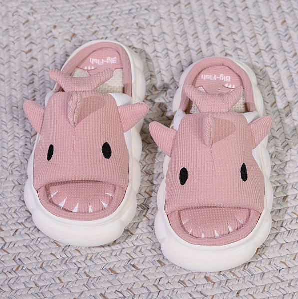🦈 Cute Cartoon Shark Slippers – Kids 3D Design
