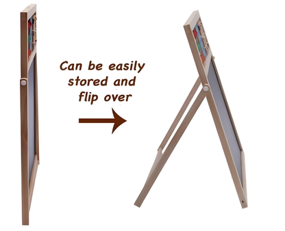 🧲 Double-Sided Magnetic Wooden Writing & Learning Board for Kids