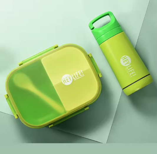 HEY LIFE! 3 Compartment Lunch Box & Water Bottle 🍱💧