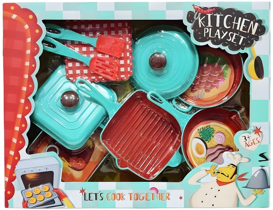 Kitchen Play Set – 9-Piece 🍽️👩🏽‍🍳🍳