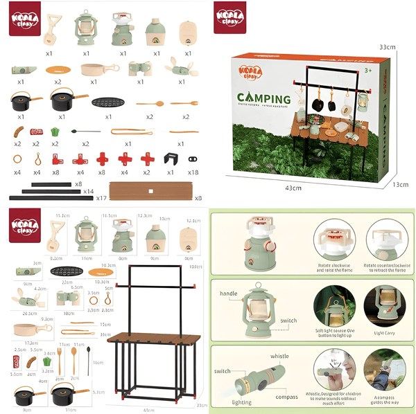 🔵 Koala Adventure Camping Set with Picnic Table – Ages 3+ 🐨🍽️🏕️