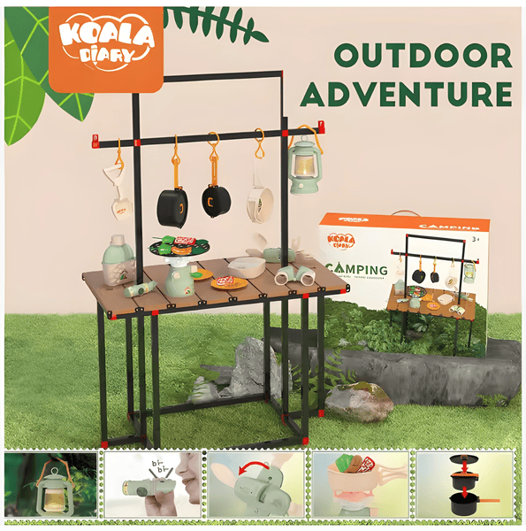 🔵 Koala Adventure Camping Set with Picnic Table – Ages 3+ 🐨🍽️🏕️