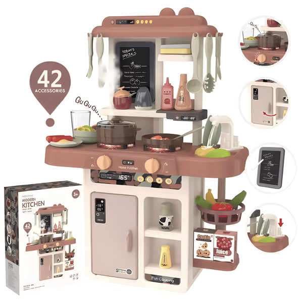 Modern Kitchen Playset – 42 Pieces 👩🏽‍🍳🧁🍽️