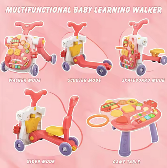 Multi-Functional 4-in-1 Baby Walker & Activity Table 🚶‍♂️🛴🧩