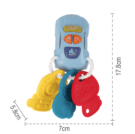 Musical Car Key Teether – Teething Relief with Realistic Sounds & Lights (3+ Months)