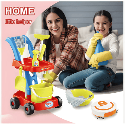 Play & Pretend Cleaning Trolley – 8 Pieces 🧹✨🛒