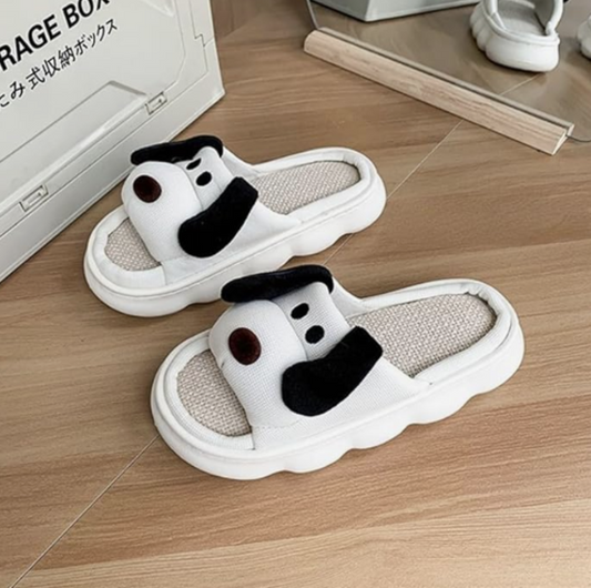 🐶 Puppy Love Plush Slippers – Pink