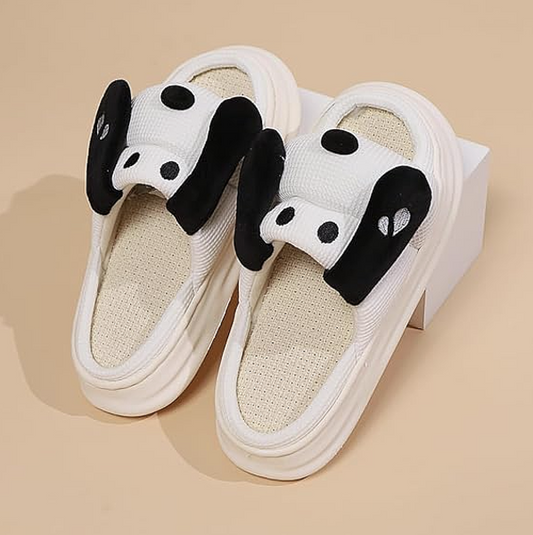 🐶 Puppy Love Plush Slippers – Pink