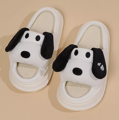 🐶 Puppy Love Plush Slippers – Pink