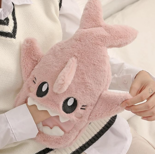 🦈Shark Plush Hot Water Bottle – 1L with Hand Warming Pockets